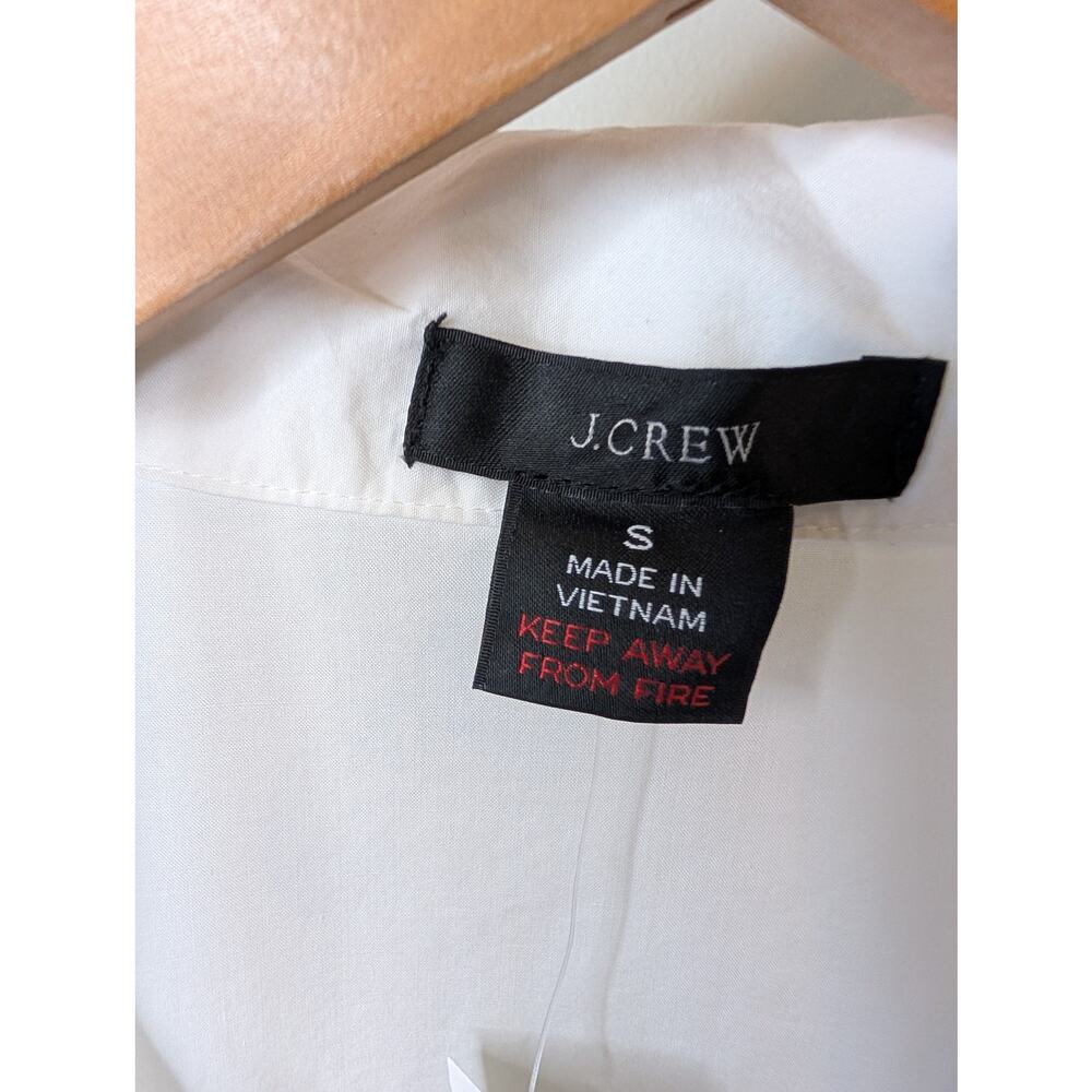 J.Crew Re-Imagined White Navy Piping End-on-End Sleep Shirt Nightgown NWT Small - Picture 3 of 10